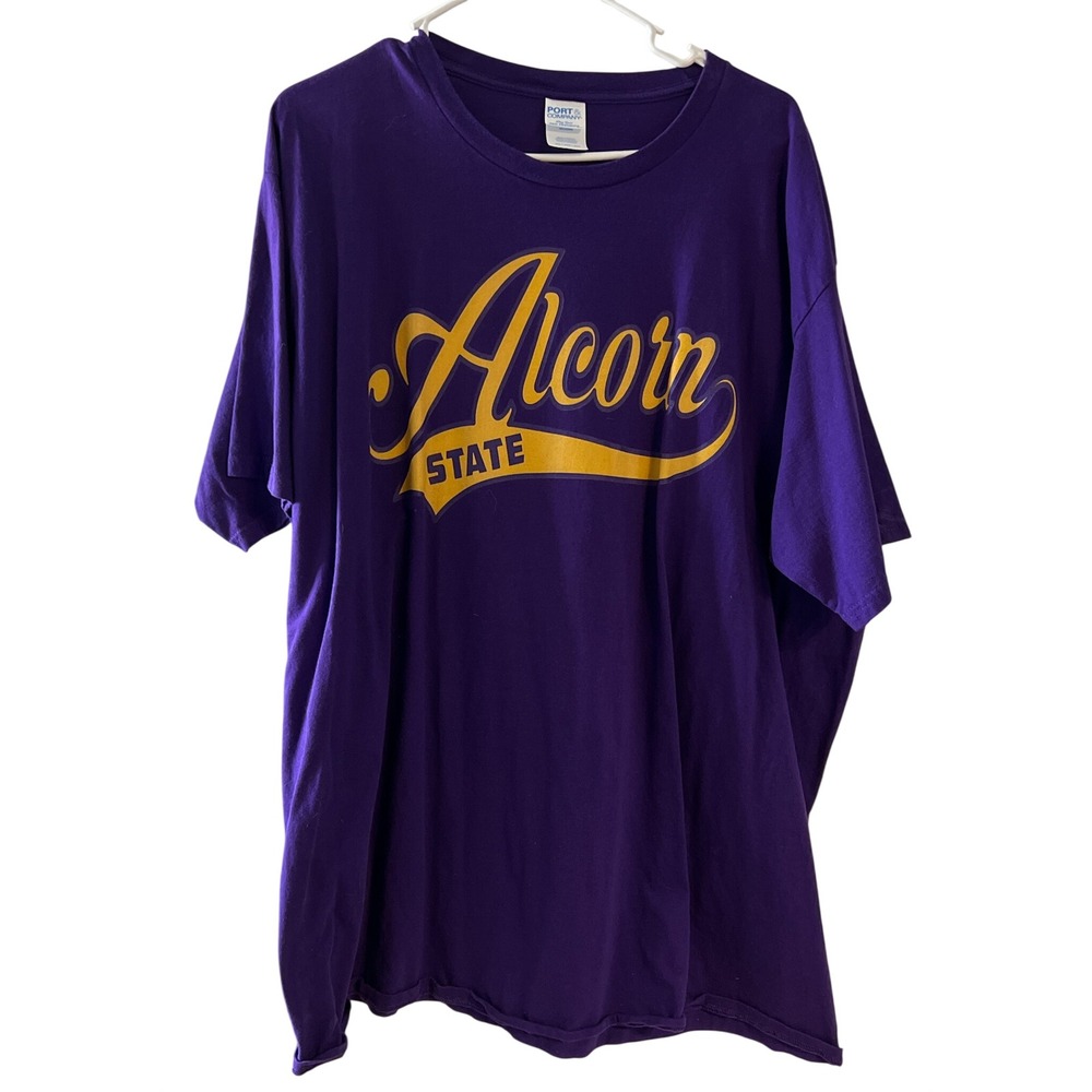 Port & Company Alcorn State University Braves T-Shirt Purple Yellow Mens 3XL